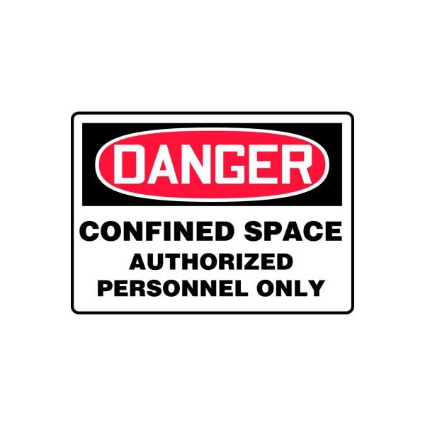 Accuform Accuform Danger Sign, Confined Space Authorized Personnel Only, 10inW x 7inH, Plastic MCSP140VP - main